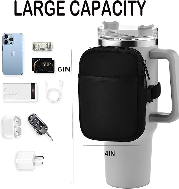 Water Bottle Pouch for Stanley, Running Water Bottle Handheld Caddy Compatible With Stanley Quencher Adventure 40oz & IceFlow 20/30oz, Kinds of Tumbler, Gym Water Bottle Accessories For Women