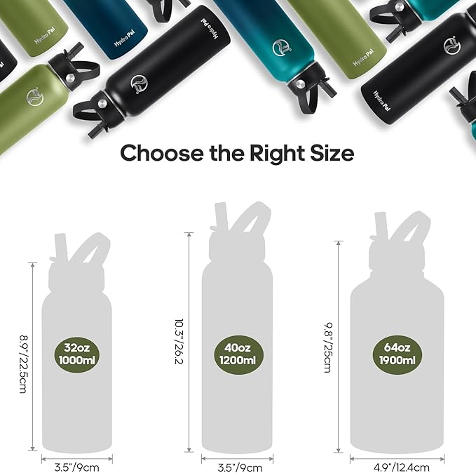 Insulated Water Bottles 32 oz with 2 Leak Proof Lids & Water Bottle Holder, Wide Mouth Sport Water Bottle with Straw, Reusable Stainless Steel Water Flask, Double Walled Vacuum Thermos