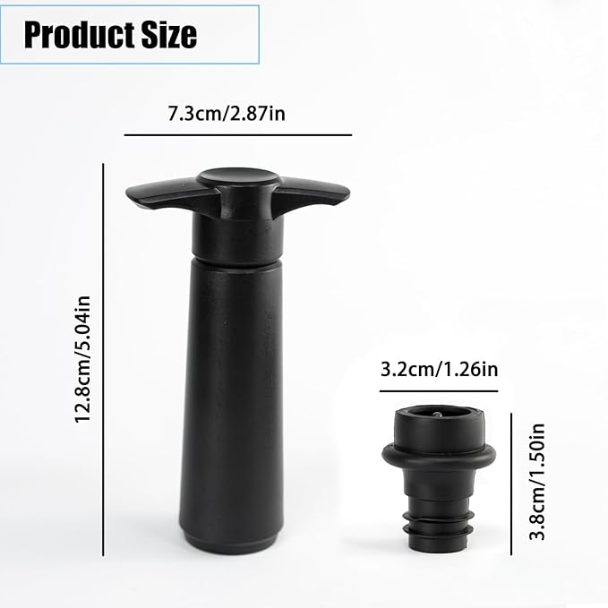 Wine Saver, Wine Vacuum Pump and 4 Stoppers, Wine Preserver, Accessories to Keeps Wine Fresh, Reusable Wine Sealer for Wine Bottles