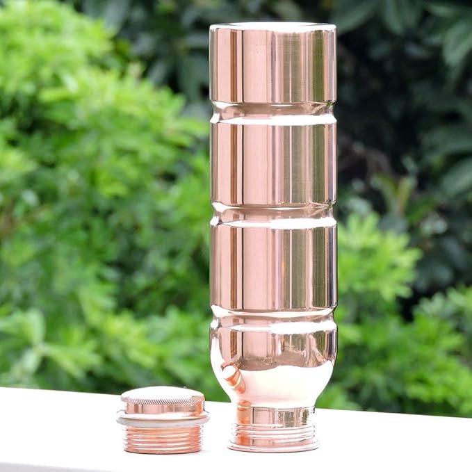 Pure Copper Water Bottle | Copper Stylish Bottle Joint Free with Ayurvedic Benefited 100% Pure and Leak Proof Bottle 33.84 US FL Ounce Capacity