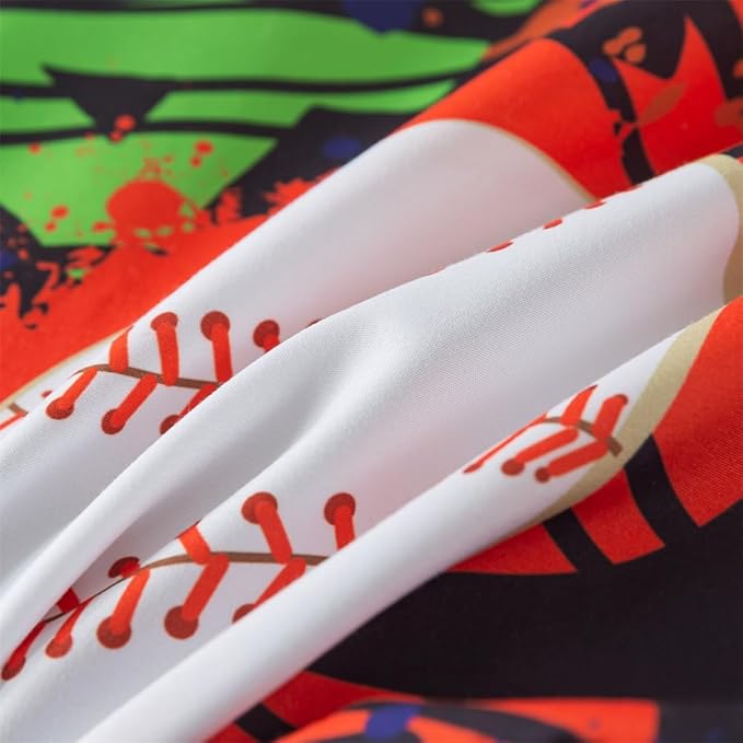 qjmiaofang Sports Sheets Queen for Boys Football Sheets Kids Sports Bed Sheets 4Pieces Baseball Sheets Sport Bed Set with Basketball and American Football Fitted Sheet Flat Sheet Set