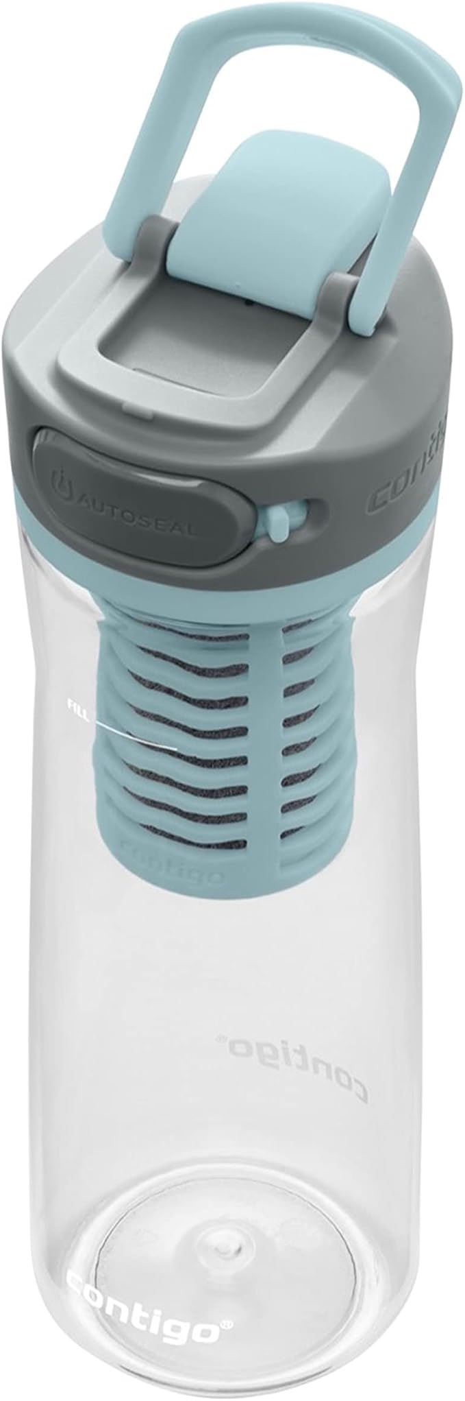 Contigo Clybourn Plastic FreeFlow Filter Water Bottle with AUTOSEAL spill-proof Lid 24oz., Salt