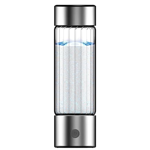 Hydrogen Water Bottle,Hydrogen Water Bottle Generator Obtain Hydrogen Water in 3 Minutes,Hydrogen Bottle Water Adopting Membrane Separation Technology,Suitable for Office Gym Travel,Gift Silvery