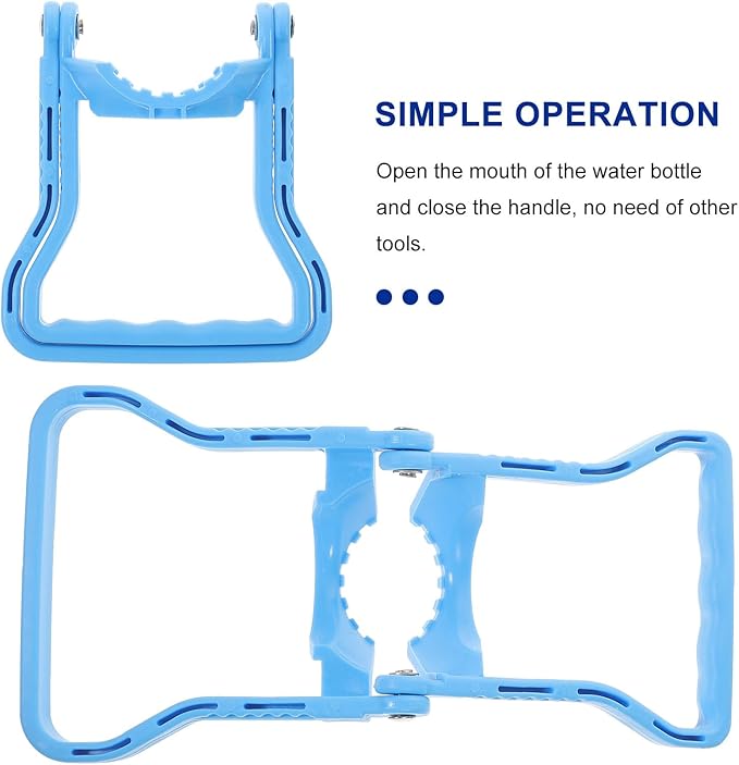 BESPORTBLE 4Pcs 5 Gallon Water Bottle Handles - Stable Ergonomic Grip Handle Carrier Drinking Water Bottle Carrier for 5 Gallon Water Jugs for Prevents Tilting (Blue)