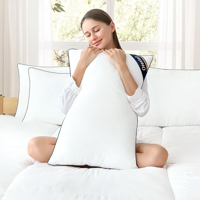 OTOSTAR Bed Pillows for Sleeping 4 Pack Standard Size Cooling Pillows Luxury Sleeping Pillow 3D Microfiber Filling Breathable Cover Soft Hotel Collection Pillows for Back Side or Stomach Sleepers