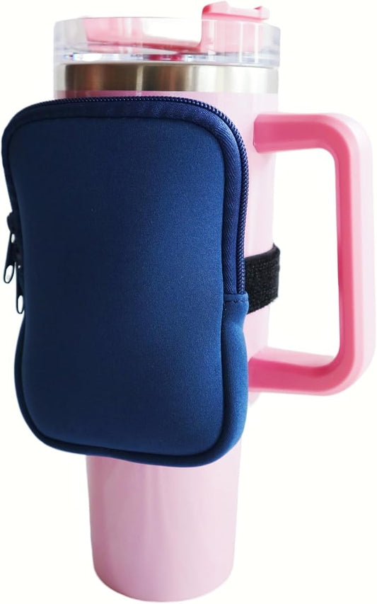 Water Bottle Zipper Pouch compatible with Stanley Tumbler 40oz&IceFlow 20 30oz,Gym Accessories for Men Women,Belt Pack for Cards Earphone(#6)