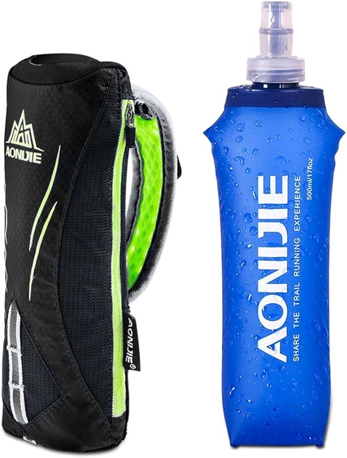 AONIJIE Lovtour Quick Shot Handheld Hydration Pack with 500ml BPA Free Collapsible TPU Water Soft Flask