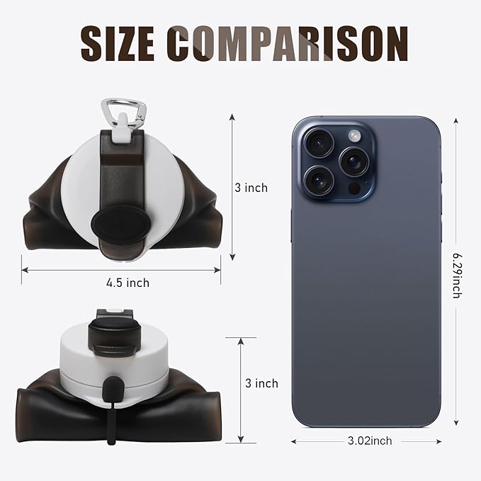 Opard Collapsible Water Bottles 19 Oz - BPA Free, Leak Proof, Foldable Silicone Collapse Bottle, Easy to Compact and Expandable, Travel Essentials Accessories