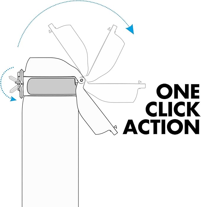 Ion8 Water Bottle, 500 ml/18 oz, Leak Proof, Easy to Open, Secure Lock, Dishwasher Safe, BPA Free, Hygienic Flip Cover, Carry Handle, Easy Clean, Odor Free, Carbon Neutral, Blue, Zebra Fans Design