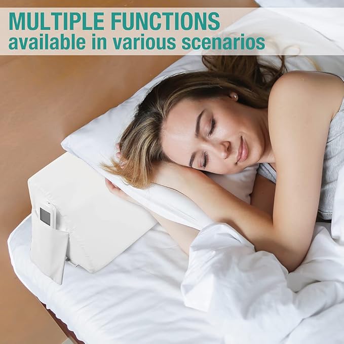 Vekkia Cal King Bed Wedge Pillow for Headboard/Wedge Pillow Headboard/Bed Gap Filler/Headboard Pillow,Pillow Wedge for Headboard Gap Between Mattress and Headboard,Stop Loosing Your Pillows(White)