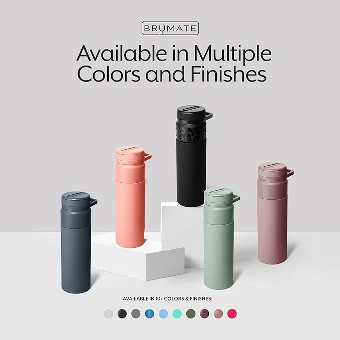 BrüMate Rotera 25 oz Stainless Steel Water Bottle with Touch Free Straw and Carry Handle | 100% Leakproof Insulated Water Bottle | Cup Holder Friendly Base | (Mocha)