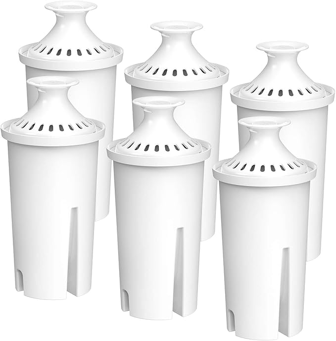Replacement for Brita® Filter, Pitchers and Dispensers, Classic 35557, OB03, Mavea® 107007, Replacement for Brita® Pitchers Grand, Lake, Capri, Wave and More (6 Pack)