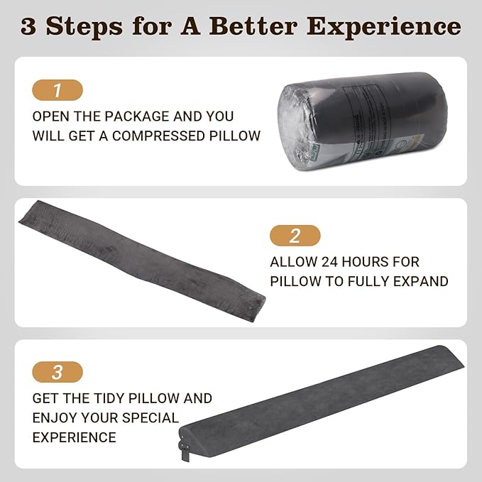 Heart-Shaped Bed Wedge Pillow for Headboard Gap with Adjustable Pocket, Grey Bed Gap Filler (0-8"), Headboard Bed Pillow Wedge, Mattress Gap Filler Queen(76"x10"x5")