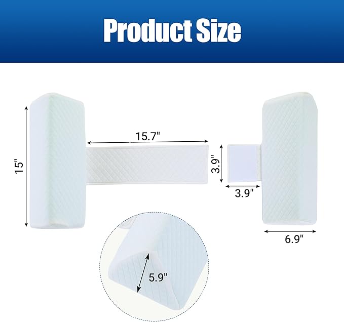 HOMBYS Memory Foam Sleep Position Training Pillow, Body Supportive Trainer Pillow for Back Sleeper Side Sleeper, Adjustable Body Pillow - White