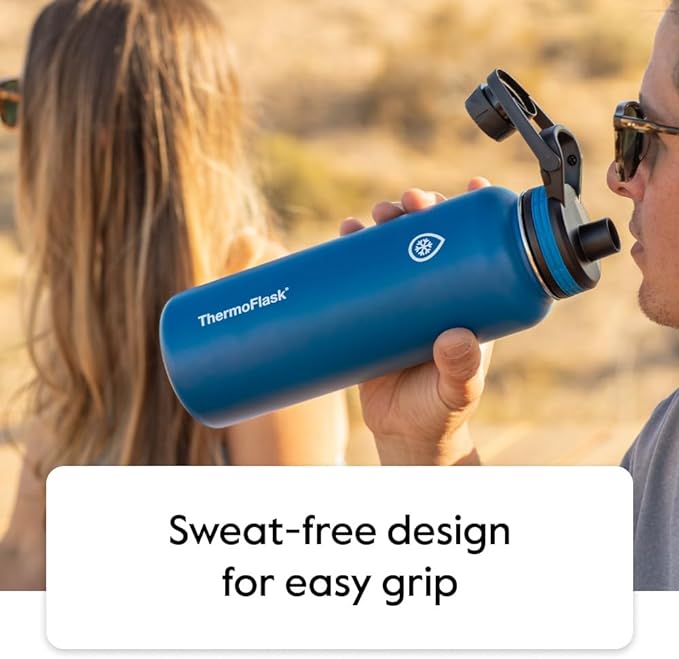 ThermoFlask 40 oz Double Wall Vacuum Insulated Stainless Steel 2-Pack of Water Bottles, Arctic/Grasshopper