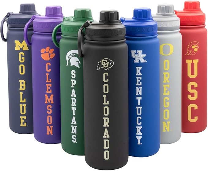 University of Colorado Water Bottle - Black Double Walled Stainless Steel 24 oz Keeps Drinks Cold or Hot