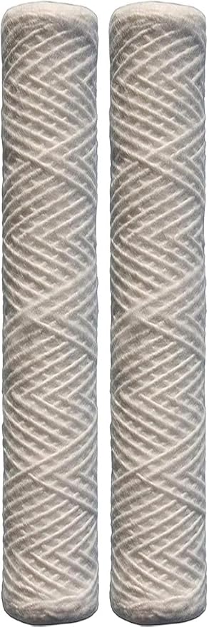 CFS – 2 Pack Universal Sediment String Wound Water Filter Cartridges Compatible with Smart Pack, GE FXWSC Models – Remove Bad Taste – Whole House Replacement Filter Cartridge – 5 Micron – 2.5" x 10"