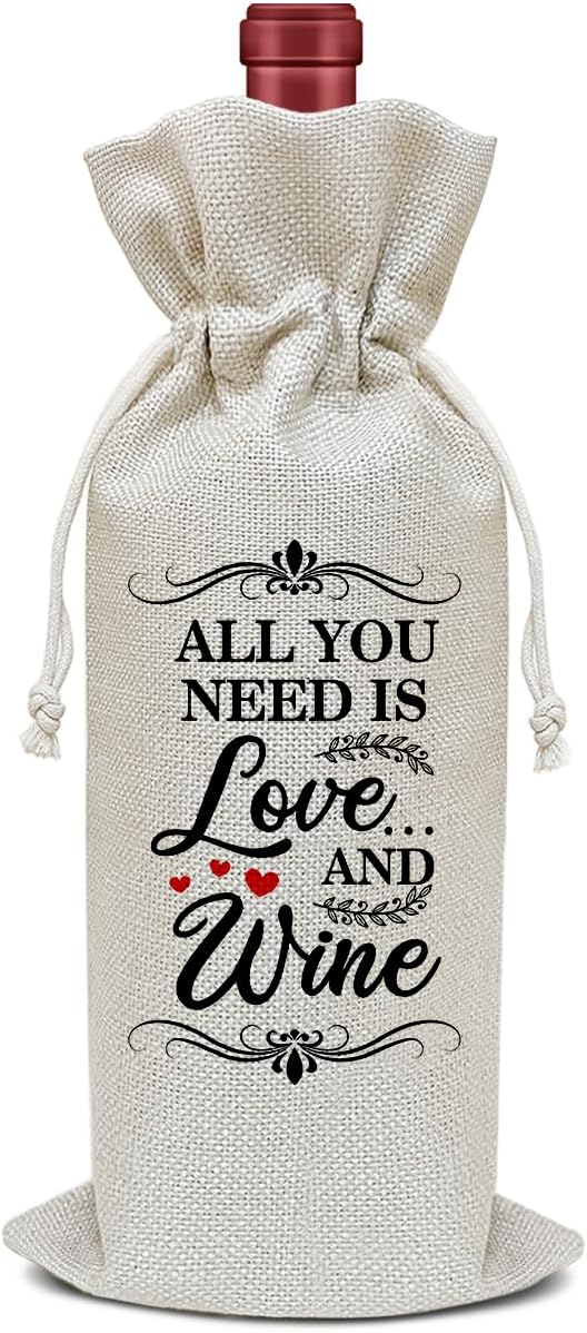 Engagement Wine Bag, Bridal Proposal Gifts Engagement Gift for New Couple Girlfriend Boyfriend, Party Favor Wine Champagne Gift Bag With Drawstring -26