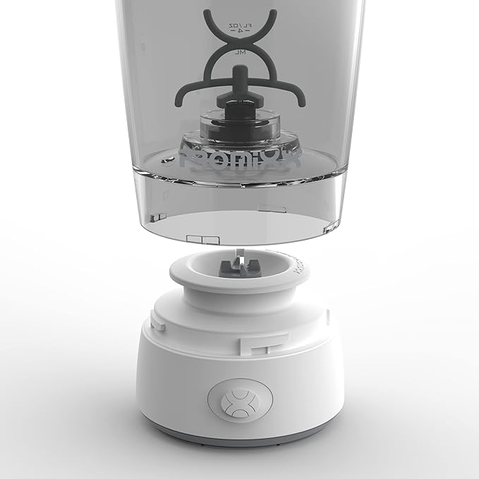 Promixx Original Shaker Bottle - Battery-powered for Smooth Protein Shakes - BPA Free, 20oz Cup (White)