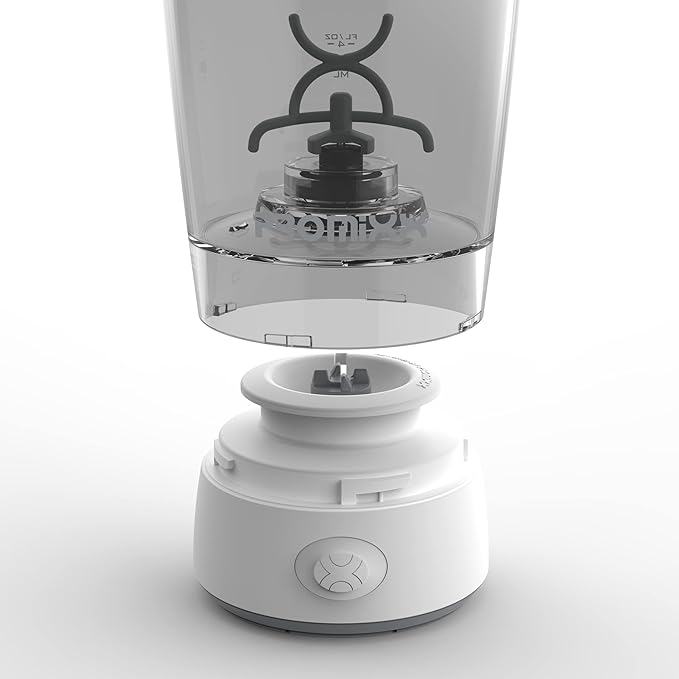 Promixx Original Shaker Bottle - Battery-powered for Smooth Protein Shakes - BPA Free, 20oz Cup (White)