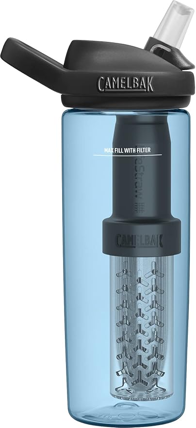 CamelBak eddy+ Water Filter Water Bottle by LifeStraw Integrated 2-Stage Filter Straw - For Hiking, Backpacking, Travel, and Emergency Preparedness