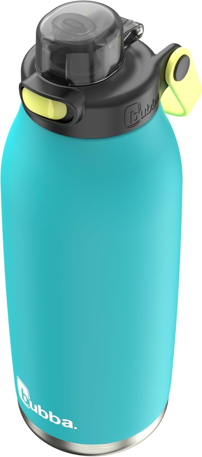 Bubba Radiant Stainless-Steel Pop-Up Straw, 40oz Water Bottle, Medium, Rubberized Scuba