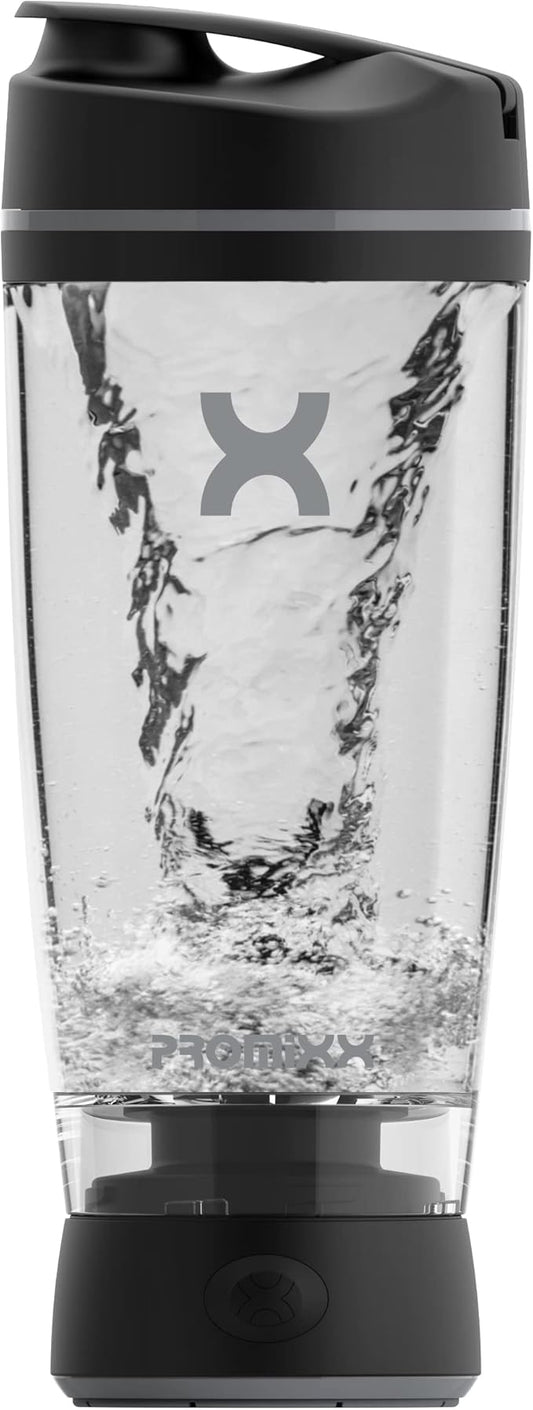 Promixx Original Shaker Bottle - Battery-powered for Smooth Protein Shakes - BPA Free, 20oz Cup (Black)