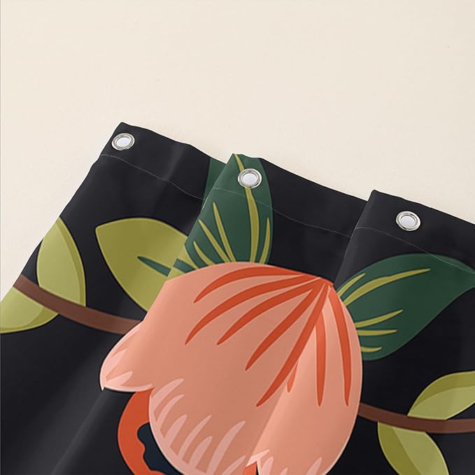 AILONEN Kawaii Sloth Shower Curtain for Bathroom Decor,Floral Sloth Bath Curtain for Kids Boys Girls,Polyester Waterproof 72" W*84" H with 12 Plastic Hooks