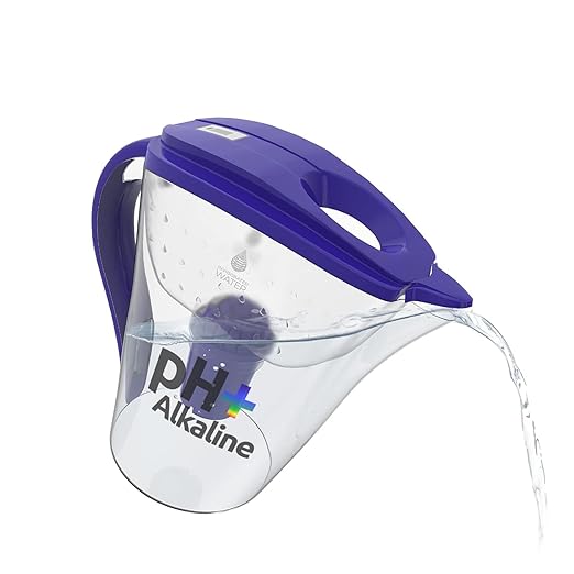 Invigorated Water pH Restore Alkaline Water Pitcher - Long Lasting Water Filter Pitcher with Multi-Stage Filtration System - Water Jug for High pH, Pure Drinking Water - 3.5 L / 118 Oz - Blue