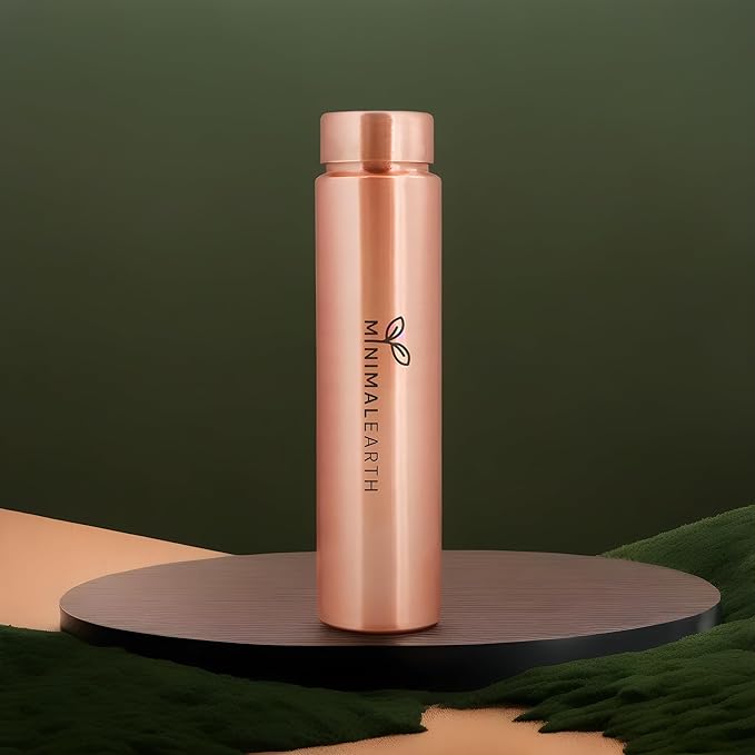 Pencil Copper Water Bottle, Minimalistic Leak-Proof Design, Solid Copper, Ideal for Gym, Office, Yoga & Unique Gift - 750 ML (25 oz)