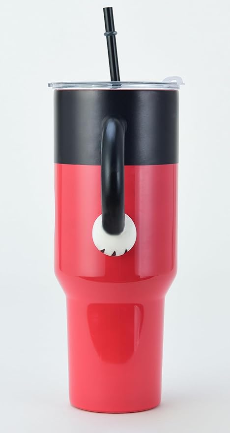 Bioworld Disney Mickey Mouse 40 Oz Stainless Steel Tumbler With Sculpted Arm Handle