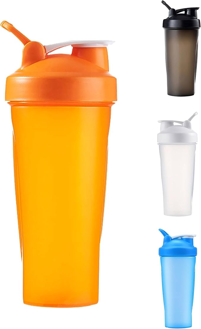 M&G Avenue 20oz Leakproof Shaker Bottle with Wire Whisk, Wide Mouth, Silicone Seal, BPA-Free, Lids for Gym, Travel, Office (Orange), 600 ML