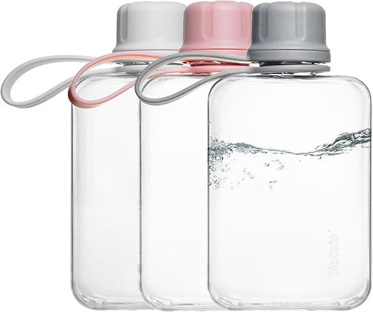 MoChic Flat Water Bottle Portable Slim Water Bottle Design BPA Free Wallet Water Bottle, Can be Put into Small Pockets, Makeup Bags and Handbags, Suitable for Travel, Work and Outdoor Sports 8oz(Gary)