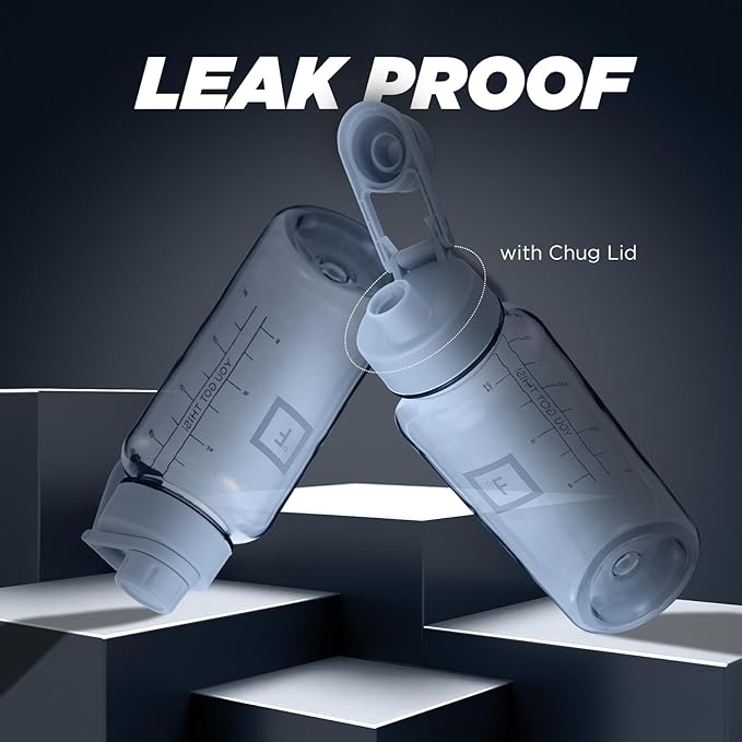 IRON °FLASK Clear Tritan Trekker Water Bottle with Chug Lid - Leak Proof & Lightweight for Gym, Hiking, Sports - Dishwasher Safe, BPA Free Plastic - Stormy Blue, 32 Oz