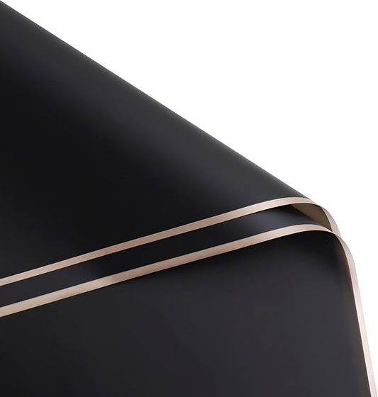 fondleadmiringly 20 sheets Flower Wrapping Paper, Flower Shop Paper, Waterproof Wrapping Paper, semi Transparent Wrapping Paper(black-20pcs)