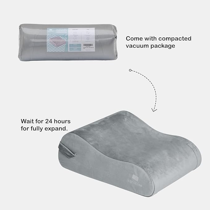LightEase Leg Pillow, Knee Elevation Pillows, Foot Elevating for Sleeping, Rest, Blood Circulation, Surgery, Back Pain, Swelling