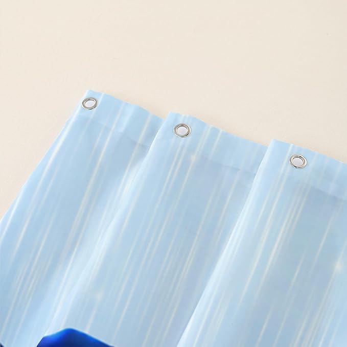 AILONEN Blue Rose Shower Curtain for Girls,Raining Rose Shower Curtain for Bathroom Decor,Women Kids Polyester Waterproof 3D Printed Bath Curtain with 12 Hooks,72" W*78" H