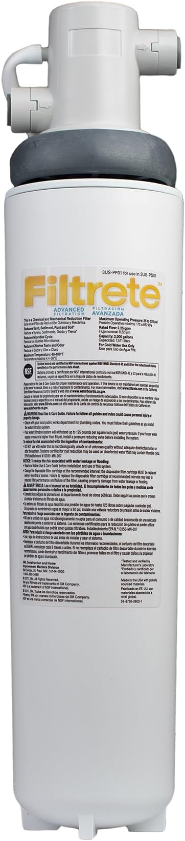 Filtrete Advanced Under Sink Quick Change Water Filtration System 3US-PS01