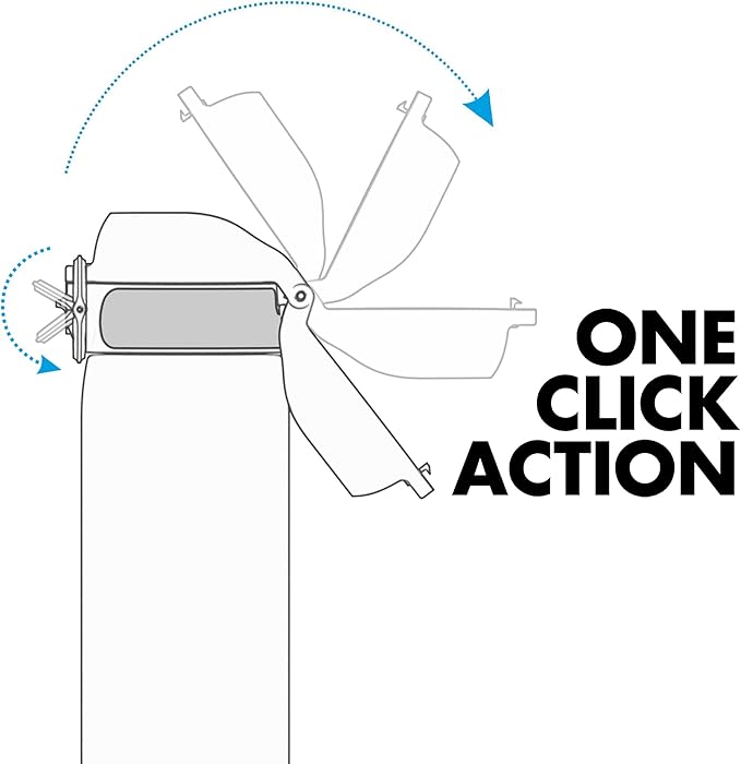 Ion8 Small Water Bottle, 350 ml/12 oz, Leak Proof, Easy to Open, Secure Lock, Dishwasher Safe, BPA Free, Carry Handle, Hygienic Flip Cover, Easy Clean, Odor Free, Carbon Neutral, Aqua Blue