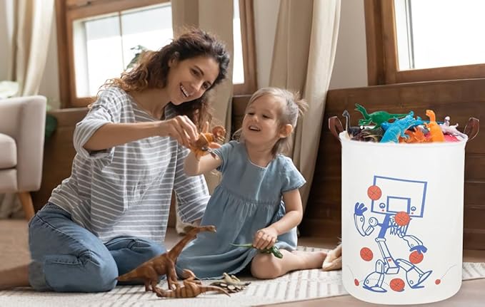 Kids Laundry Hamper, Boys Laundry Basket Collapsible Cute Storage Baskets for Home Decor,Office,Toy Organizer,(Robot)