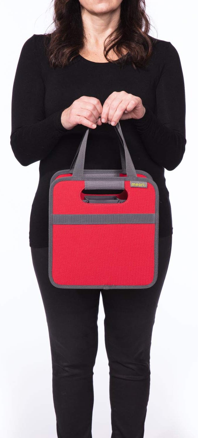 meori Foldable 6 Bottle Wine Tote Azure Blue Organize Crate Glass Dividers Stylish Travel Storage Box Liquor Spirits Tastings Grocery Shopping Hostess Gift (B100600)