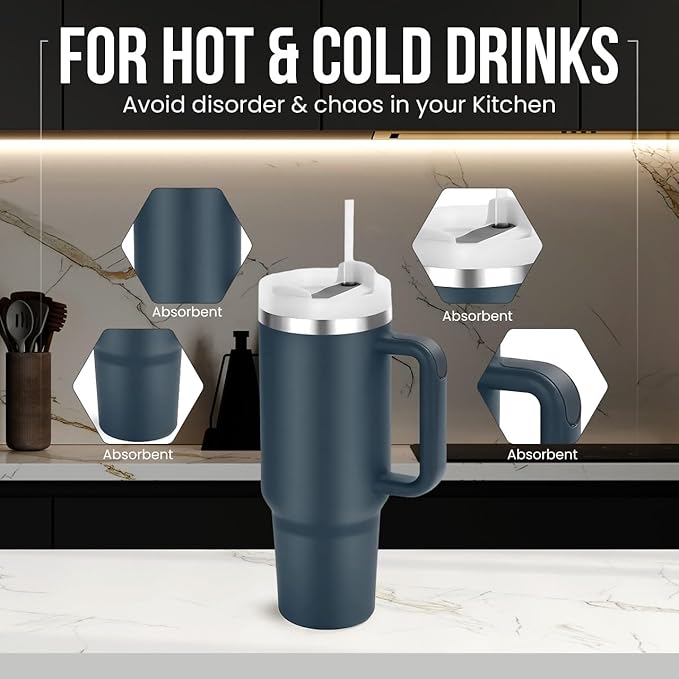 Generic Cup Inspired 40oz Insulated Water Tumbler with Handle & Straw - Vacuum Sealed Travel Mug for Hot & Cold Drinks, Ideal for Home & Office