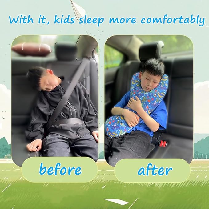 Car Travel Pillow for Kids Adults Soft Neck Pillow Head and Body Support Pillow Breathable Seat Pillow Car Aircraft Travel Pillow Neck Support Pillow Cushion for Long Journey Travel Accessories