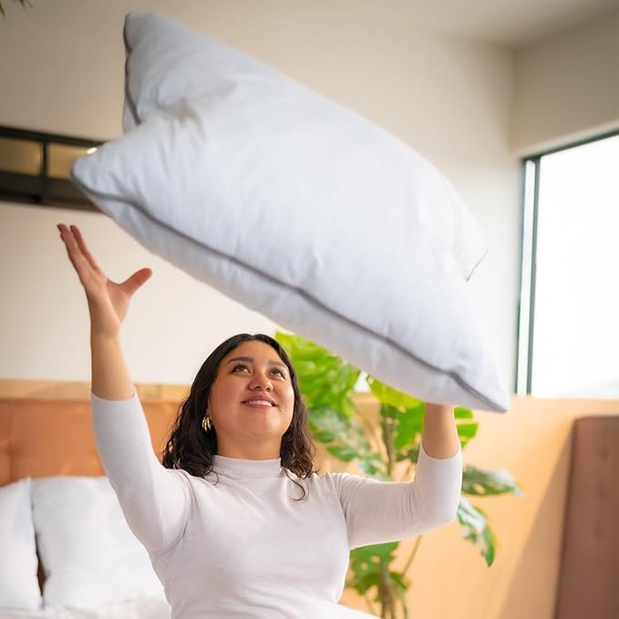 Set of 2 Bed Pillows for Sleeping King Size | Luxury Hotel Quality Gusseted Pillow | Premium Alternative Microfiber Filled | Pillow for Back, Stomach or Side Sleepers