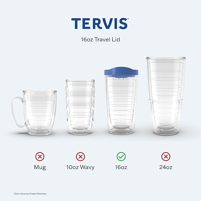 Tervis Travel Lid Made in USA Double Walled Insulated Tumbler Travel Cup Keeps Drinks Cold & Hot, Fits 16oz Tumblers, Orange