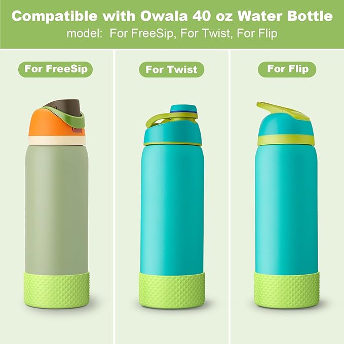 Silicone Boot for Owala Water Bottle 24 oz 32 oz 40 oz, Anti-Slip Protective Sleeve for FreeSip/Twist/Flip Stainless Steel Water Bottles Accessories