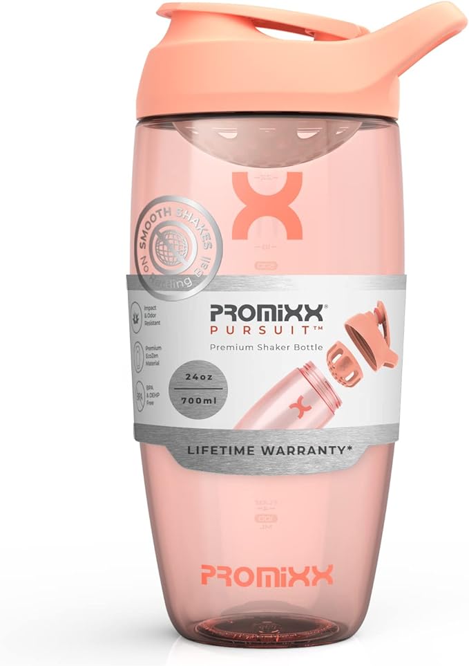 Promixx PURSUIT Protein Shaker Bottle – Premium Sports Blender Bottles for Protein Mixes and Supplement Shakes – Easy Clean, Durable Protein Shaker Cup