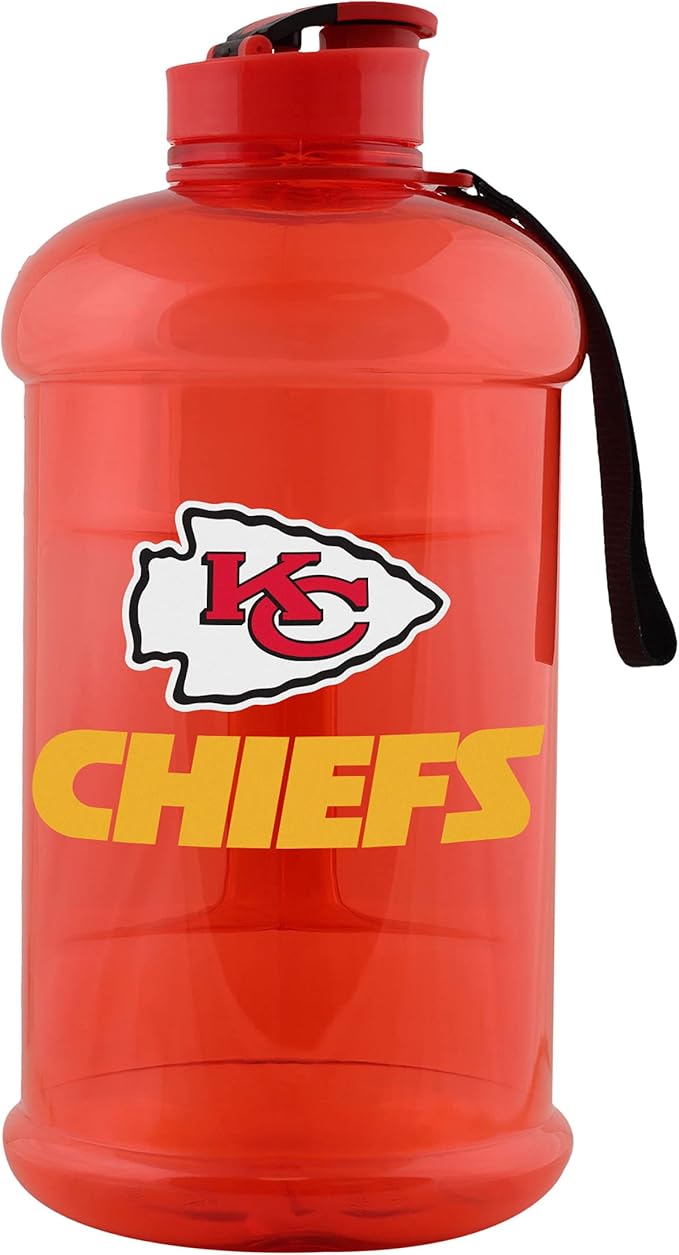 FOCO NFL Team Logo 2L Plastic Clear Large Sports Water Bottle