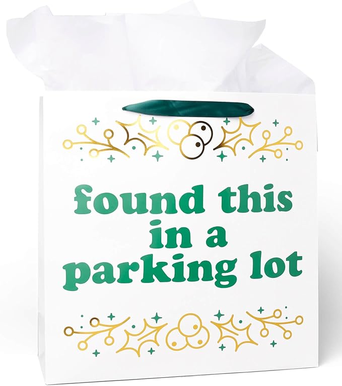 Tipsy Elves Christmas Gift Bags with Included Tissue Paper - Sleigh Bells and Sass Gift Bags - One Size Only - Pack of 6 Bags