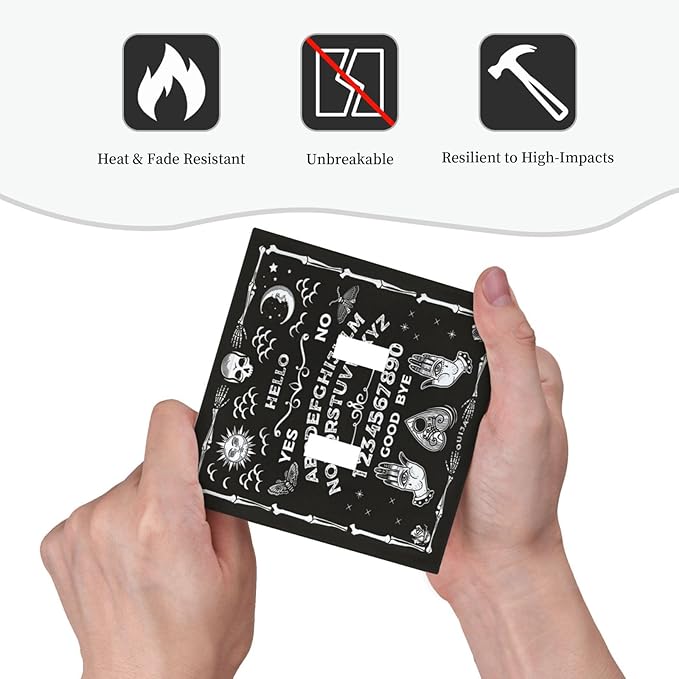 Black Witchy Skeleton Skull Gothic Sun Moon Double Toggle Novelty Light Switch Covers Decorative Unique 2 Gang Wall Plate Dual Electrical Faceplate Switchplate for Bathroom Living Room Decor